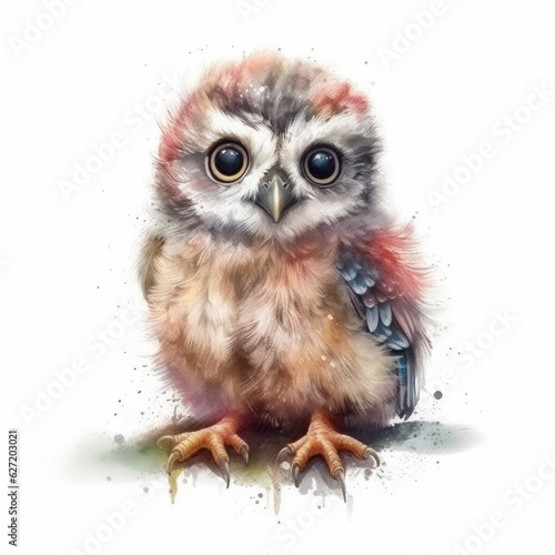 baby owl in pastel drawing © Kowlooner