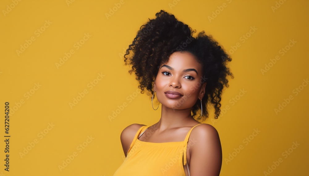 Bold Punchy Headshots Portrait of a Young Woman on yellow Bold Punchy Headshots Portrait of a Young Woman on yellow