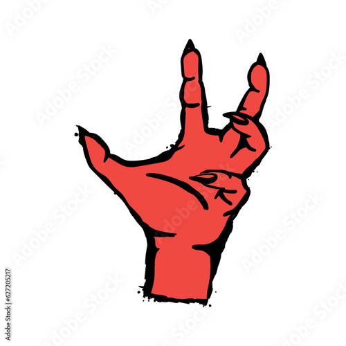 Demonic threatening hand. Vector illustration