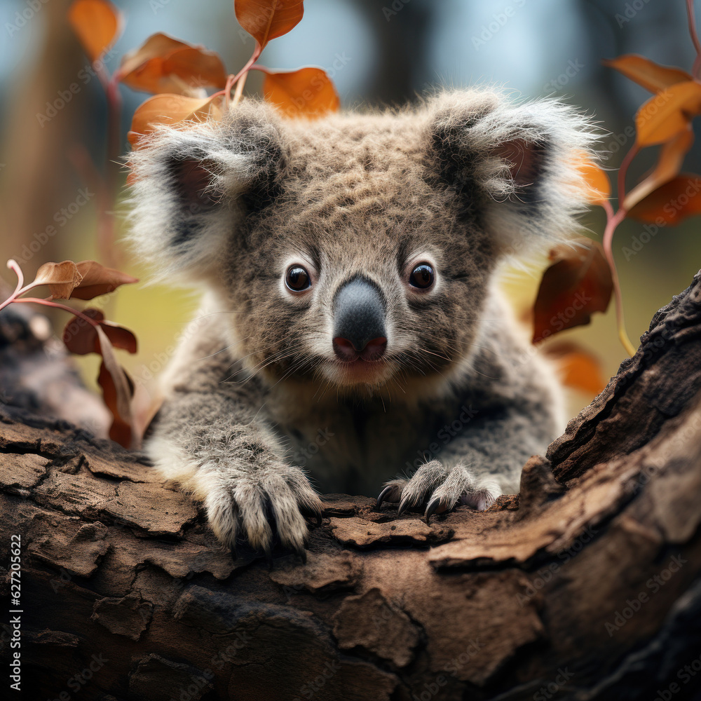 Naklejka premium Koala, Wildlife Photography, Generative AI