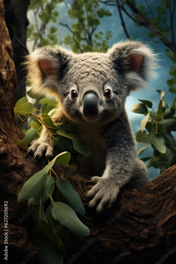 Fototapeta premium Koala, Wildlife Photography, Generative AI