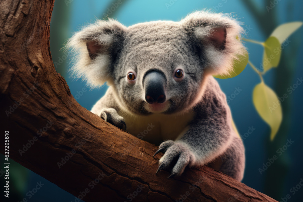 Naklejka premium Koala, Wildlife Photography, Generative AI
