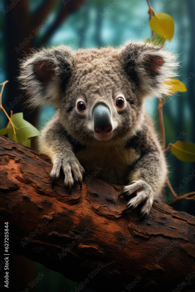 Naklejka premium Koala, Wildlife Photography, Generative AI