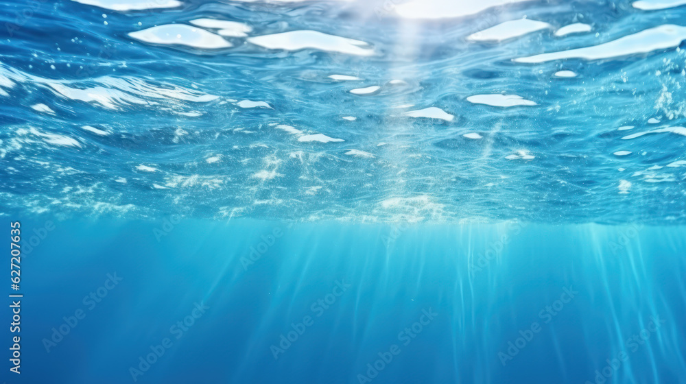 Copy space of wave blue beach background. Generative ai. Copy space of wave blue beach background. Generative ai.
