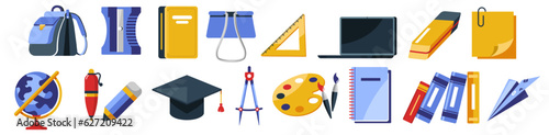School university supplies studying and classes