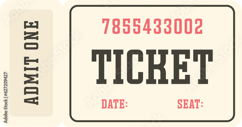 Isolated white vector ticket