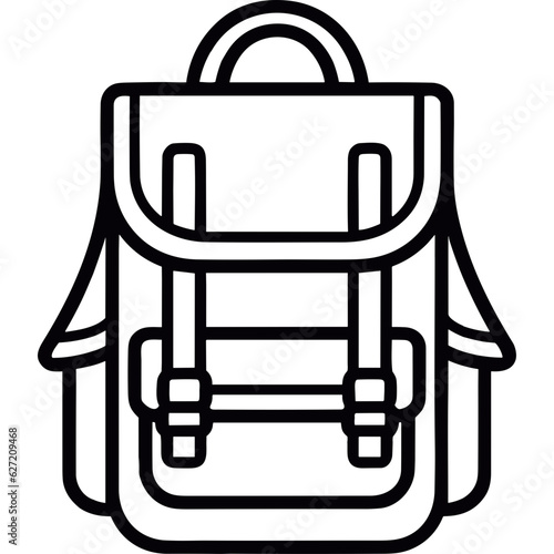 Backpack bag outlined single icon svg vector outline