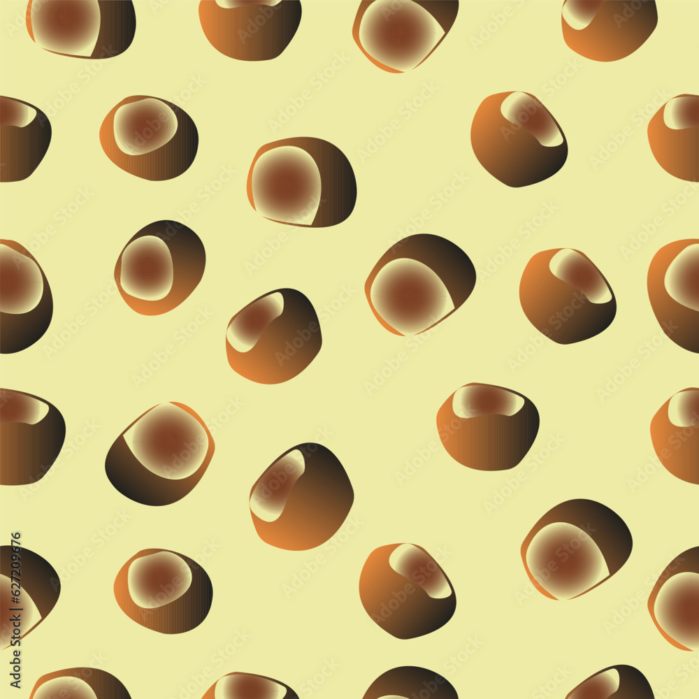 Vector autumn seamless pattern chestnut on a light yellow background - Autumn theme. Vector autumn seamless pattern chestnut on a light yellow background - Autumn theme.
