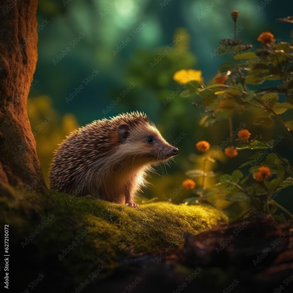 Hedgehog, Wildlife Photography, Generative AI Hedgehog, Wildlife Photography, Generative AI