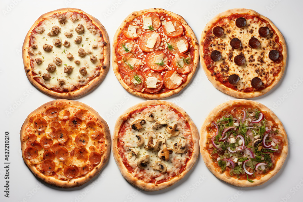 Fresh Homemade Italian Pizza on white background Fresh Homemade Italian Pizza on white background