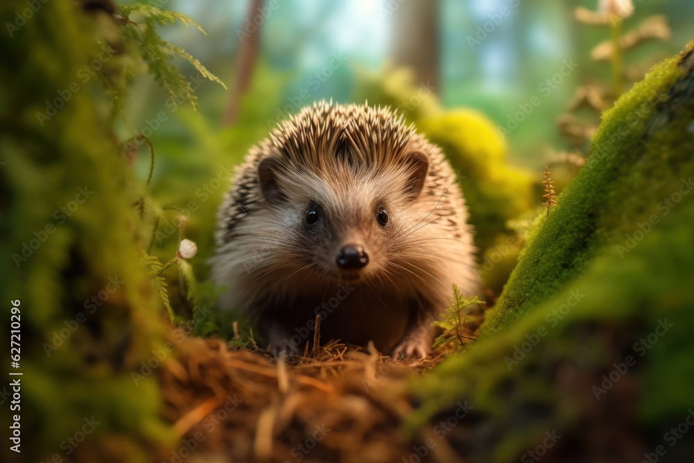 Hedgehog, Wildlife Photography, Generative AI Hedgehog, Wildlife Photography, Generative AI