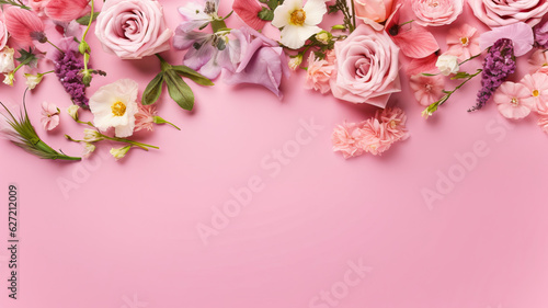 Wallpaper Mural Various Flowers In Pink Background Background,flower background,background with flowers Torontodigital.ca