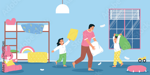 Father Playing With Children