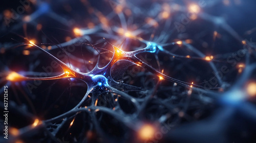 Abstract backgrounds of neurons working inside brain, neuron link Neurons and synapse like structures depicting brain chemistry