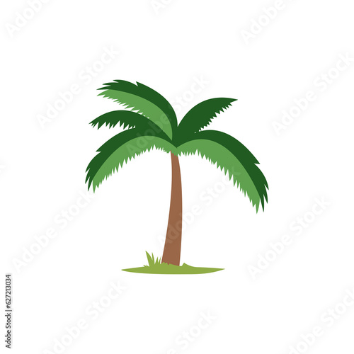 Palm tree illustration in flat design style  vector art