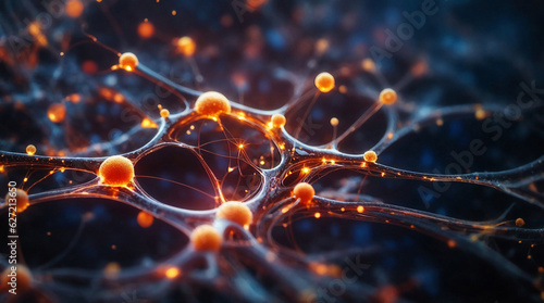 Abstract backgrounds of neurons working inside brain, neuron link Neurons and synapse like structures depicting brain chemistry