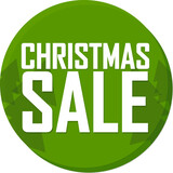 Christmas Sale banner, discount tag on transparent background. Promotion sign for shop or online store, PNG illustration