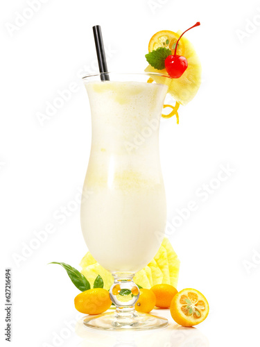Pina Colada Cocktail - Coconut Drink on Transparent PNG Background