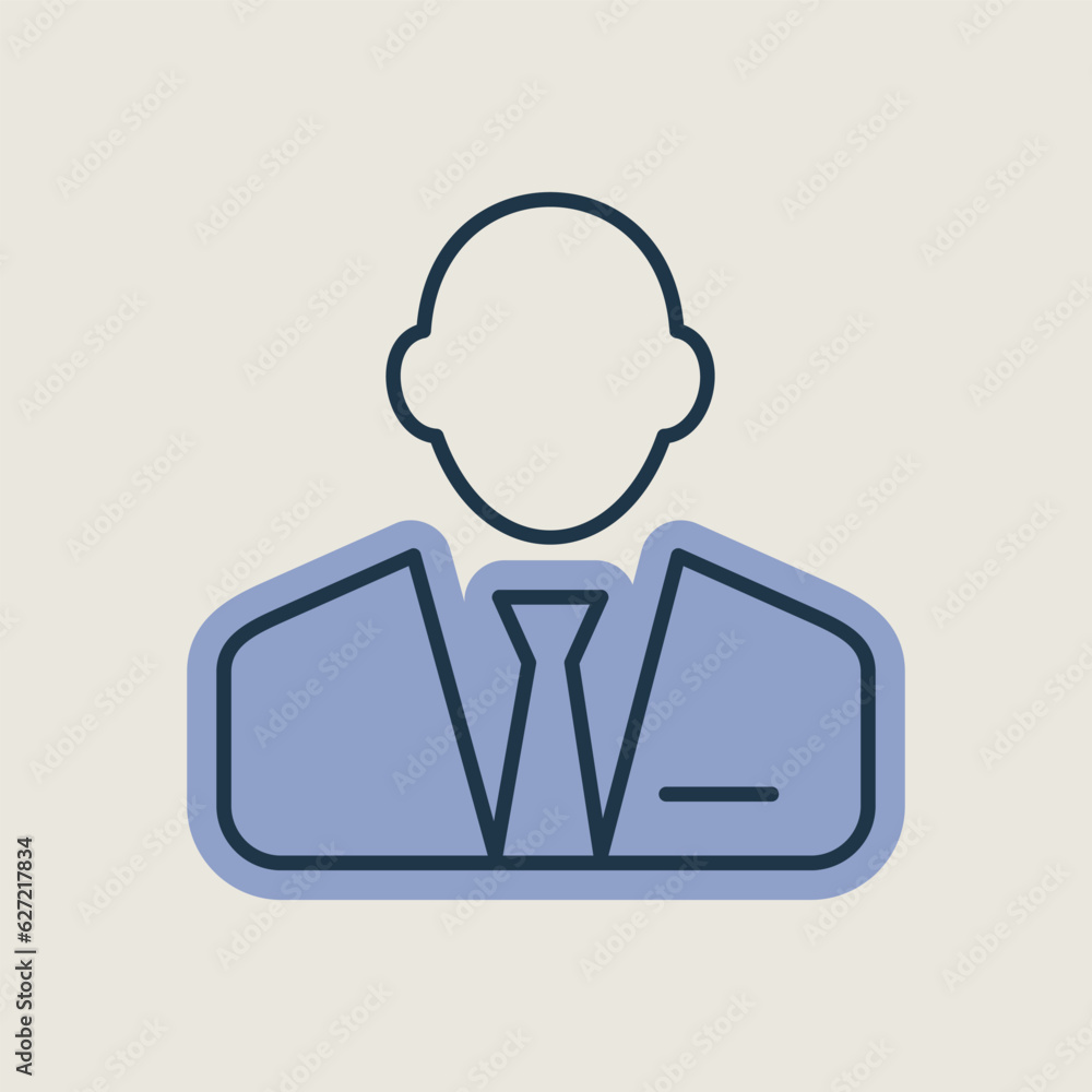 User icon of man in business suit outline icon User icon of man in business suit outline icon