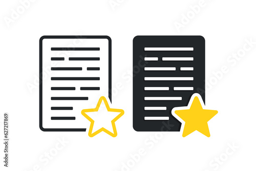 Document star icon. Illustration vector