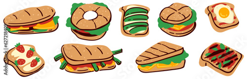 Grab and go snacks, sandwiches and burgers food