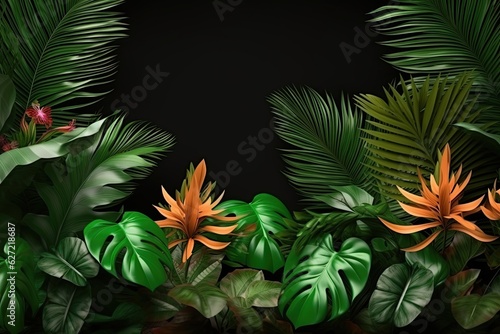 Jungle summer tropical design natural background
