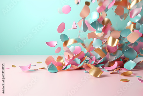 Christmas confetti gradient pastel background © dvoevnore