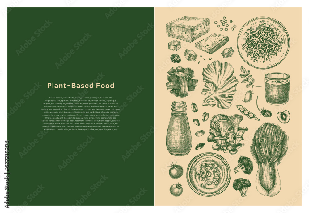 Vegetarian Food Background Tofu Plant Milk Mushrooms Vegetables 