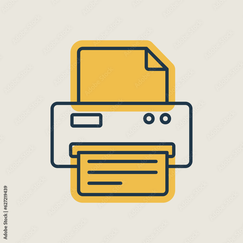 Printer vector outline icon. Office sign Printer vector outline icon. Office sign