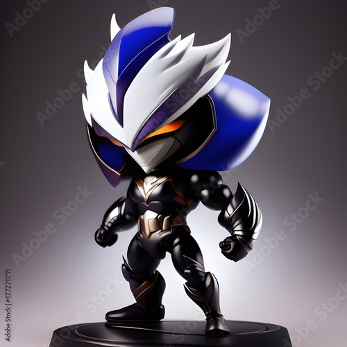 3d cute hero villain chibi figure created by generative ai