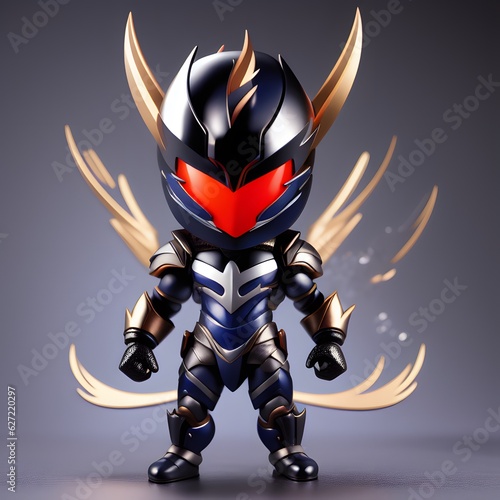 3d cute hero villain chibi figure created by generative ai