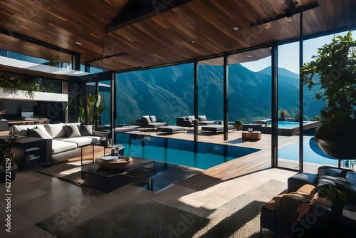 Stylish Living Space and Breathtaking Pool © Pretty Panda