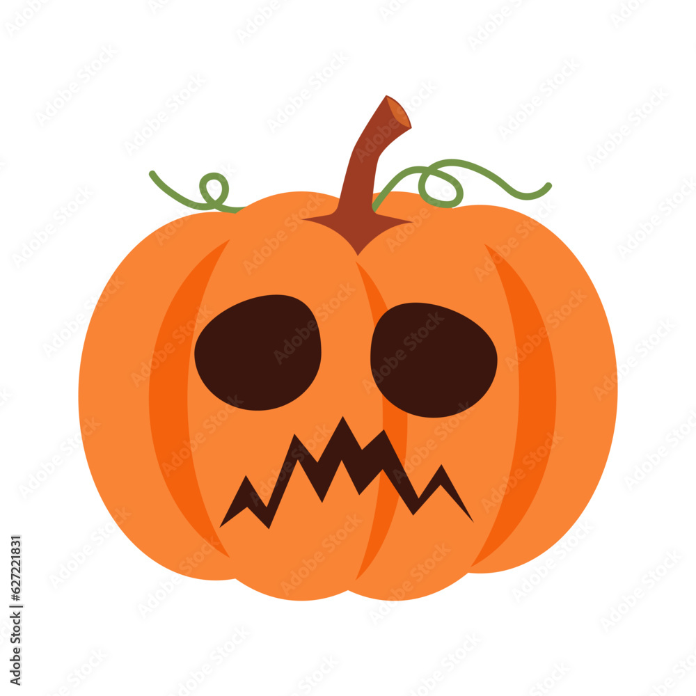 Halloween pumpkin with facial expression . Vector . Halloween pumpkin with facial expression . Vector .