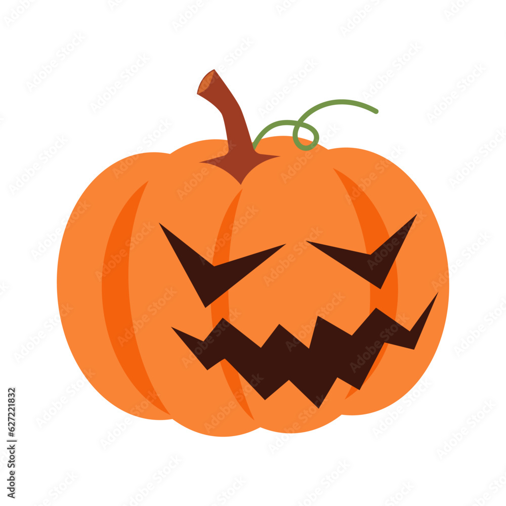 Halloween pumpkin with facial expression . Vector . Halloween pumpkin with facial expression . Vector .