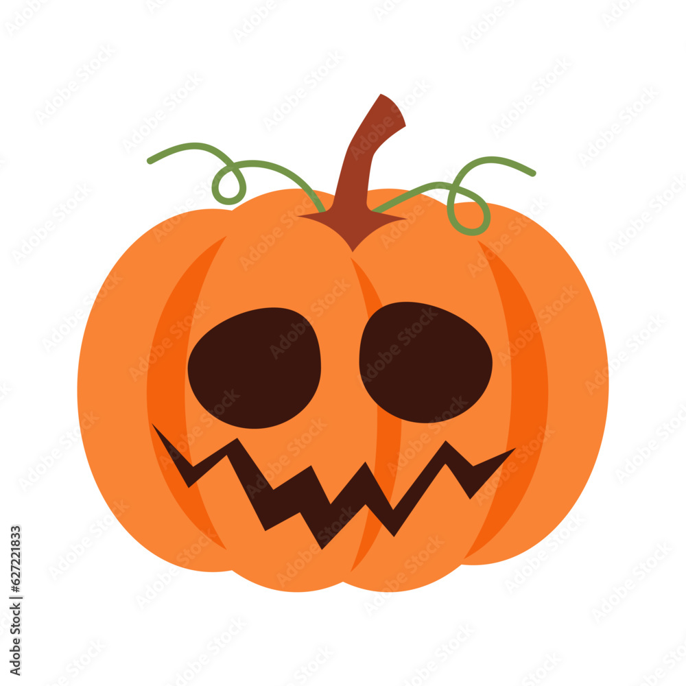 Fototapeta premium Halloween pumpkin with facial expression . Vector .