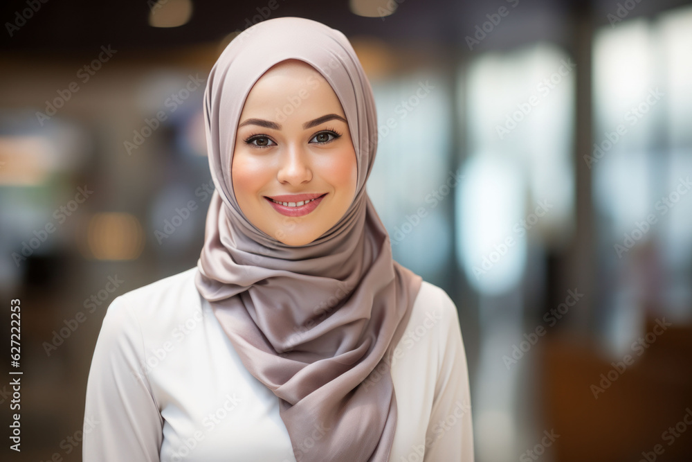 Portrait of smiling businesswoman in hijab Portrait of smiling businesswoman in hijab