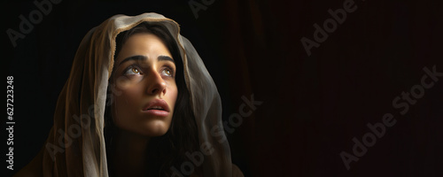 Fotografia Portrait of a beautiful young biblical woman with copy space