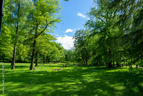 Oslo Palace Park (Slottsparken) Norway.  photo