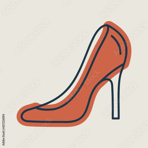 Wedding shoe of the bride with high heels icon