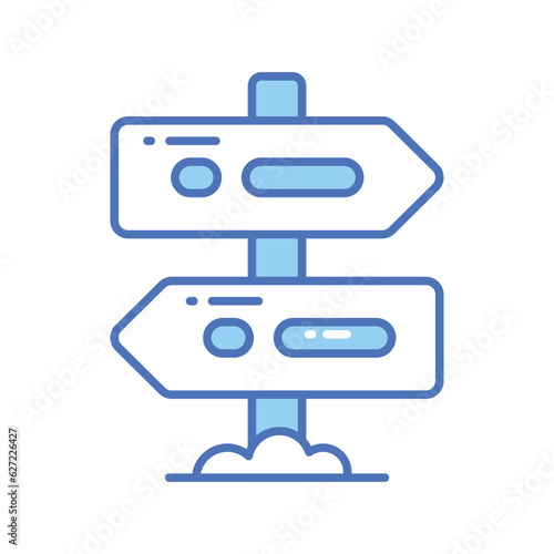 Flat vector design of direction board in modern style, an icon of guidepost