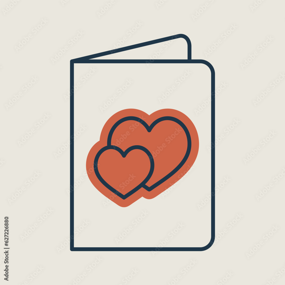 Greeting card with hearts vector icon Greeting card with hearts vector icon