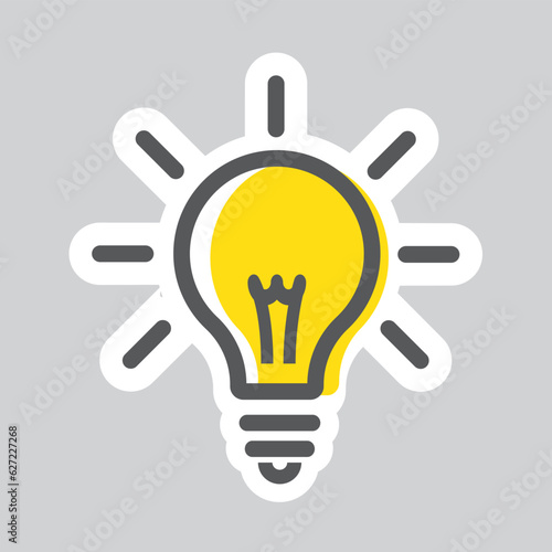 Light bulb, idea symbol, icon, vector. 