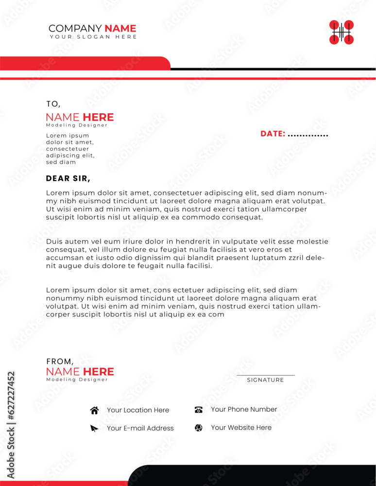 Clean and Stylish Business Letterhead