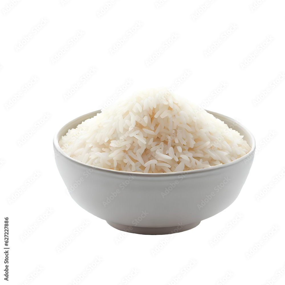 bowl of rice, isolated on transparent background with empty space Generative AI bowl of rice, isolated on transparent background with empty space Generative AI