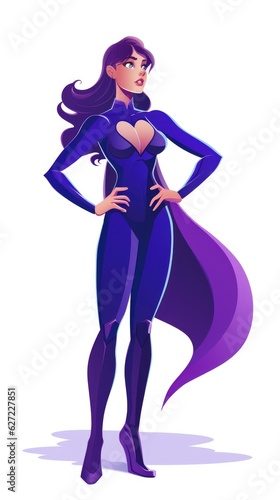 a purple superhero woman 