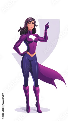 a purple superhero woman 