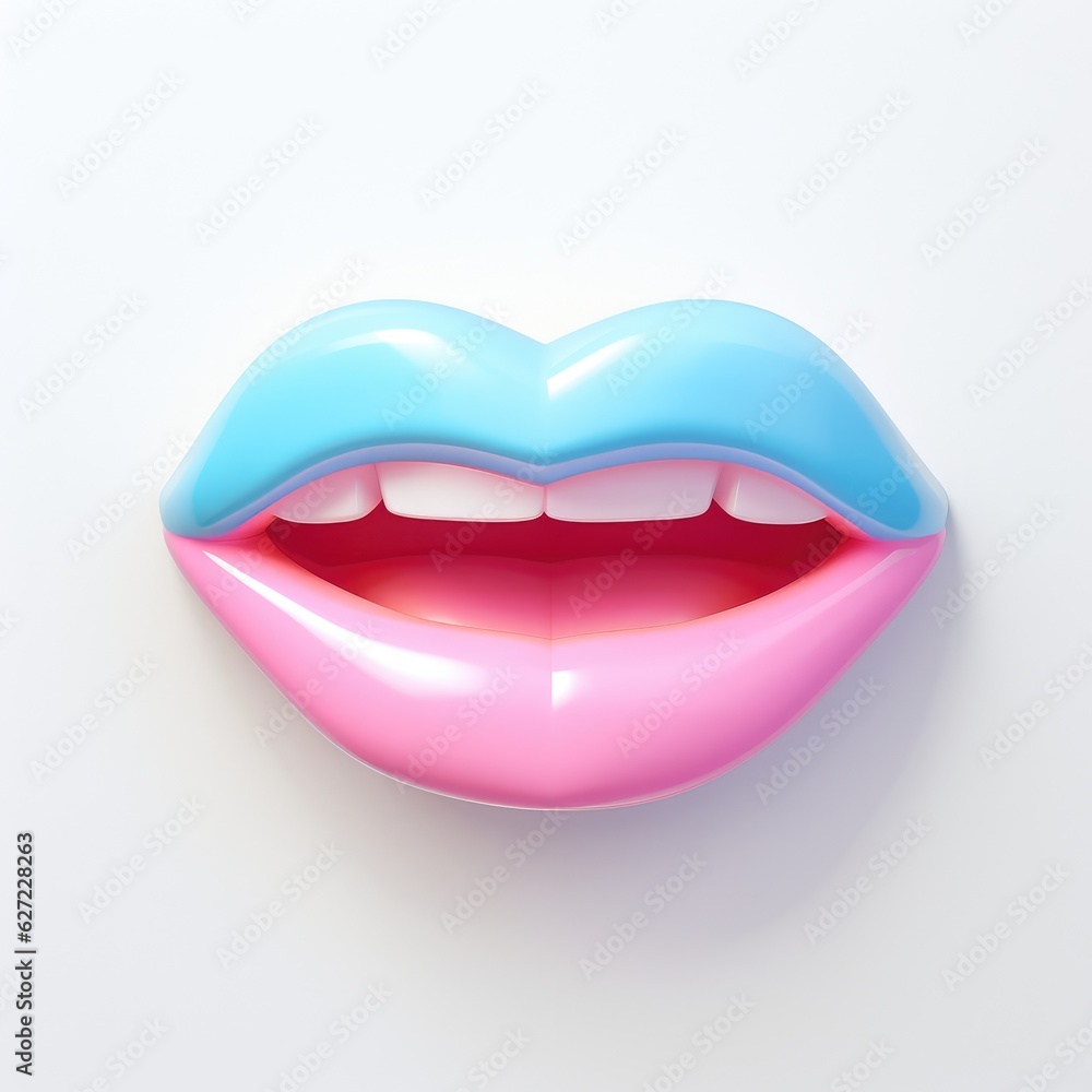 cute and happy person's mouth, 3D render