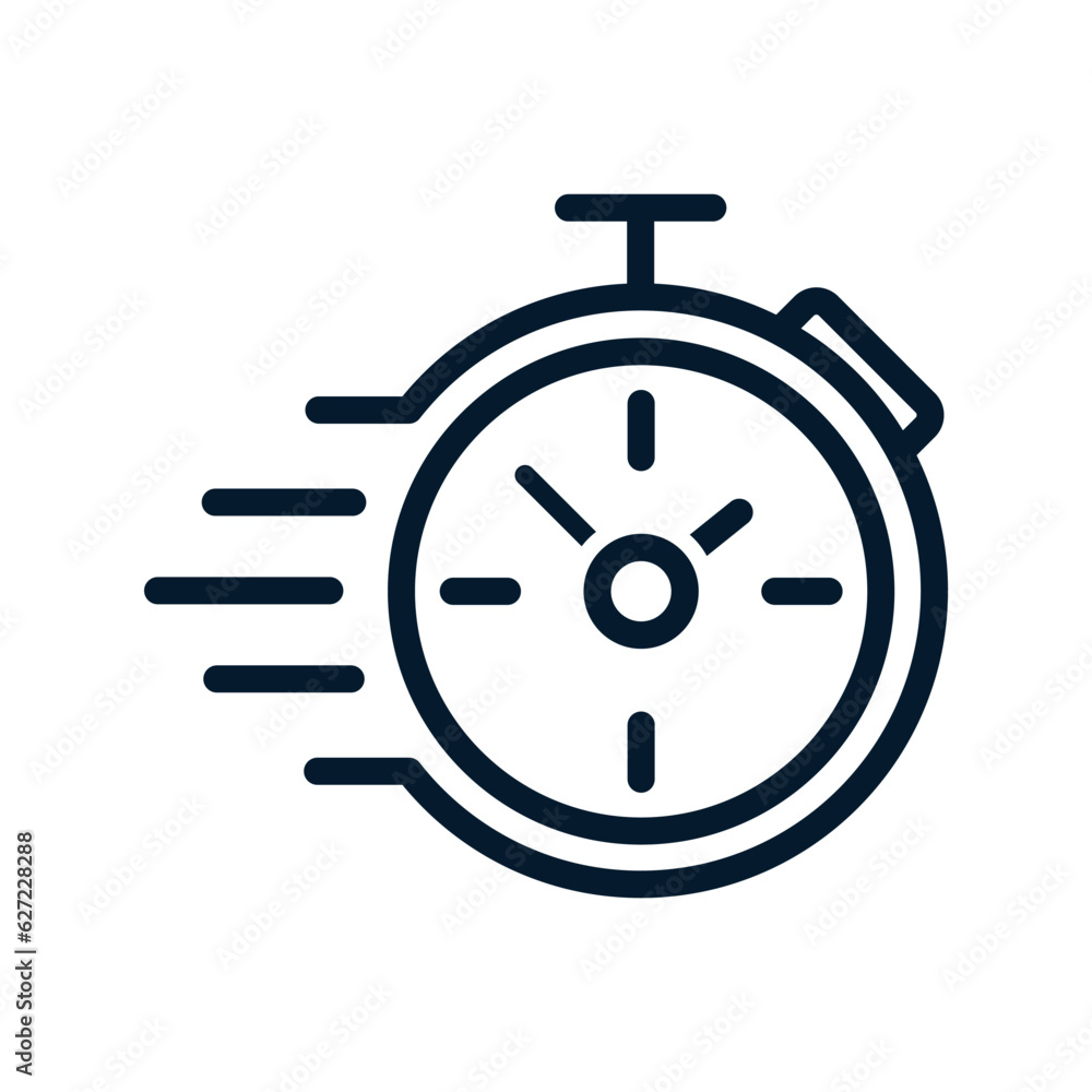 The concept of fast service, time management. Vector icon isolated on white background. The concept of fast service, time management. Vector icon isolated on white background.