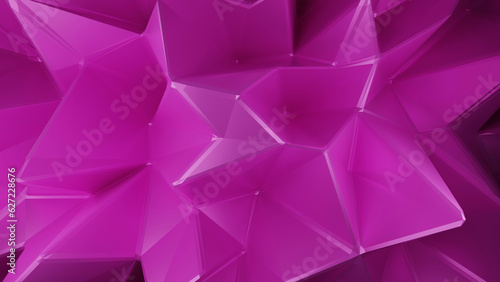3D render of pink abstract background in main triangular