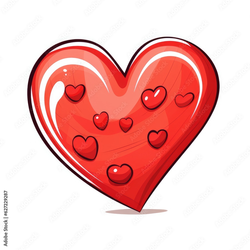 simple cartoon heart, isolated on a white background 